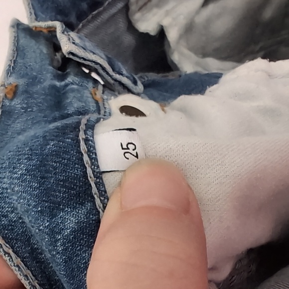Boyish Dempsey High Rise Button Fly Distressed Raw Hem Denim Jeans Size 25 - Picture 11 of 11